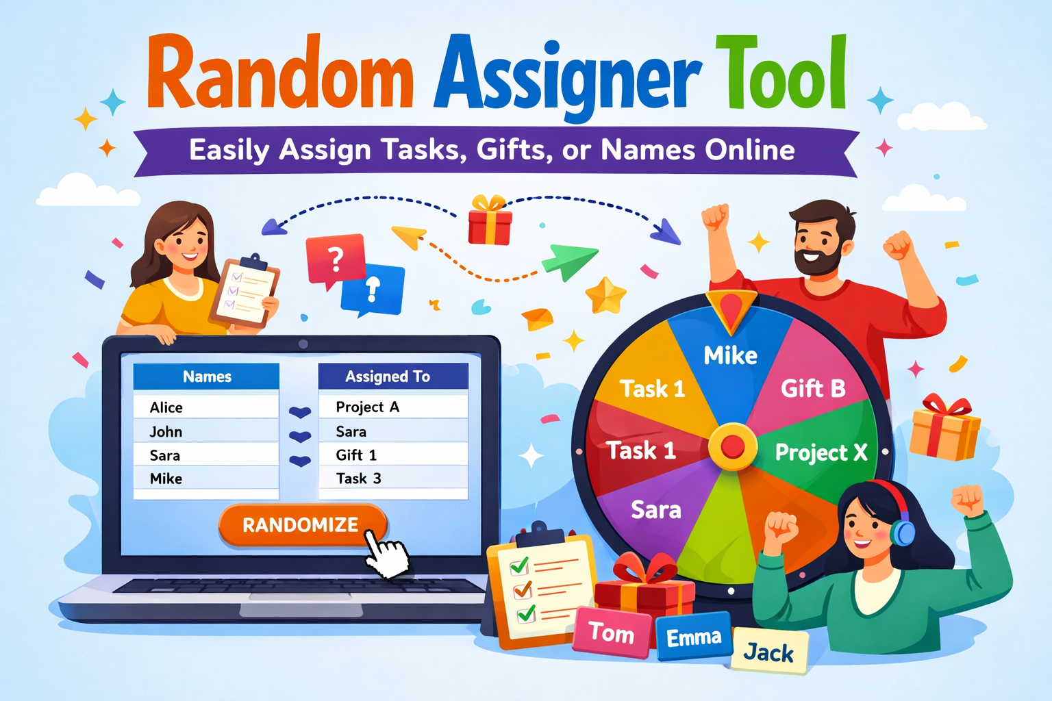 Random Assigner Tool – Easily Assign Tasks, Gifts, or Names Online ...