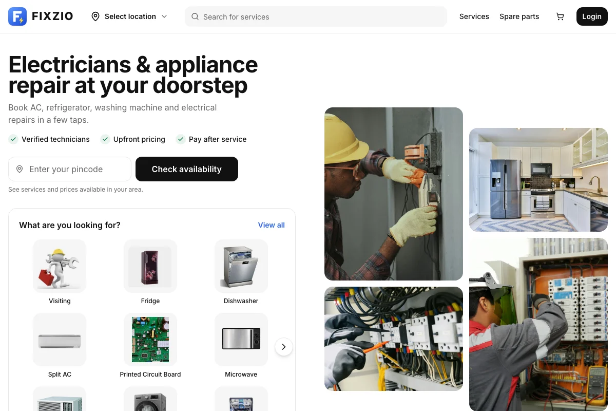 Fixzio — Home Electrician & Appliance Repair App - Image 1